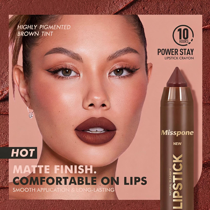 🔥6-Piece Matte Lip Crayon Set – Nude, Mauve & Brown Liner + Lip Color