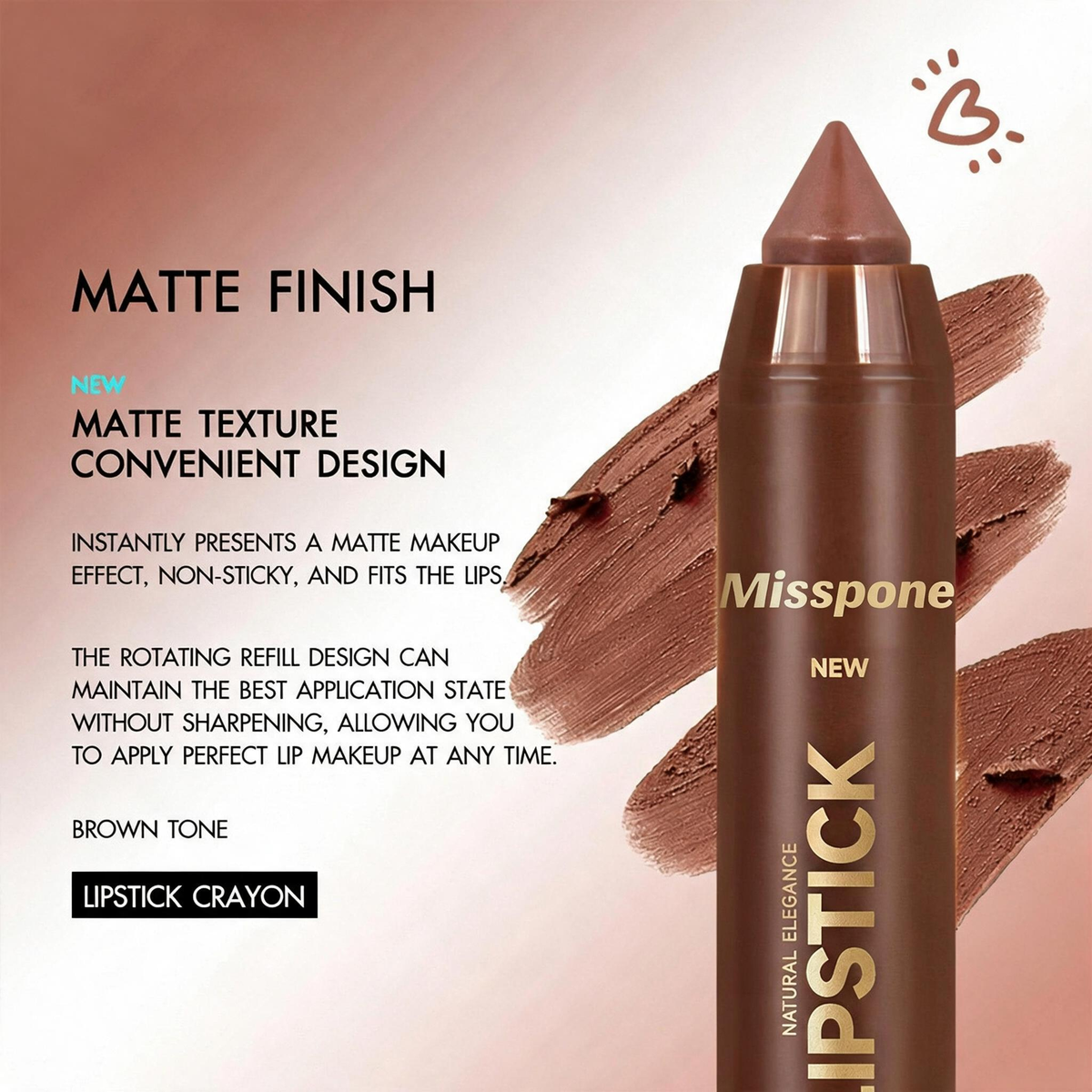🔥6-Piece Matte Lip Crayon Set – Nude, Mauve & Brown Liner + Lip Color