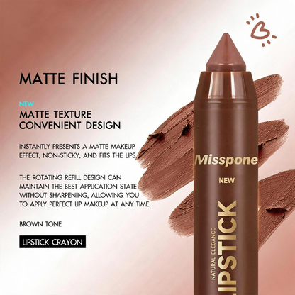 🔥6-Piece Matte Lip Crayon Set – Nude, Mauve & Brown Liner + Lip Color