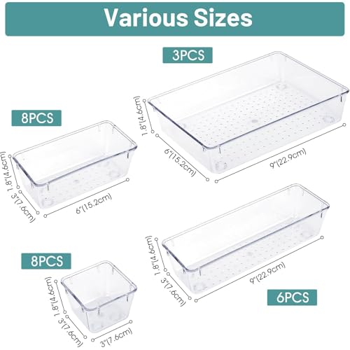 25-Piece Clear Drawer Organizer Set — product image 2 of 6
