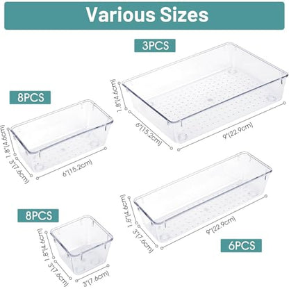 25-Piece Clear Drawer Organizer Set — product image 2 of 6