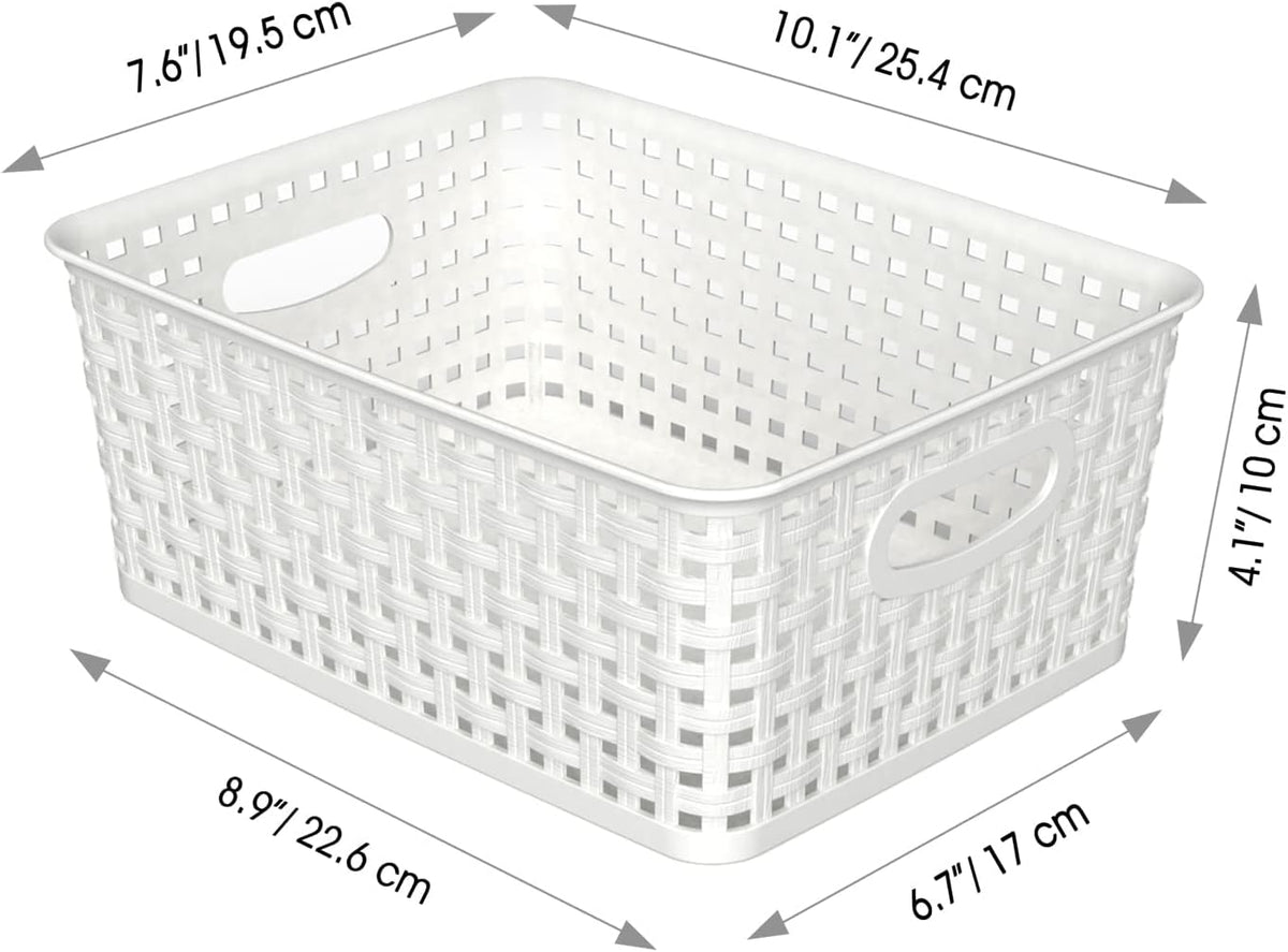 6-Pack Woven-Style Plastic Storage Baskets — product image 2 of 6