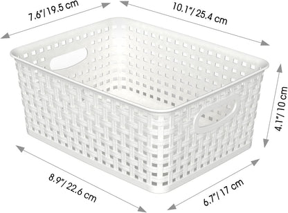 6-Pack Woven-Style Plastic Storage Baskets — product image 2 of 6