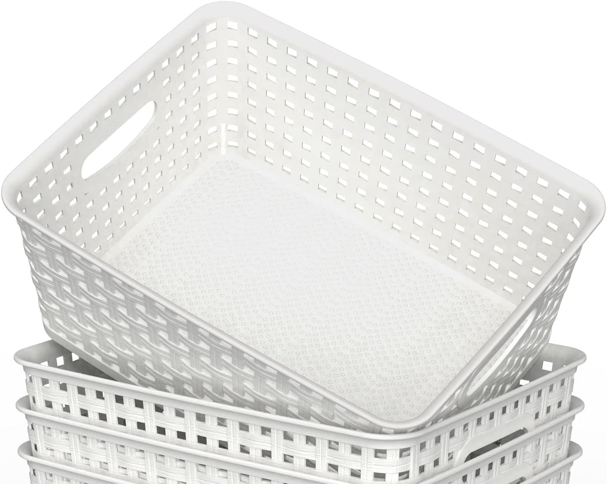 6-Pack Woven-Style Plastic Storage Baskets — product image 4 of 6