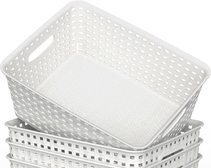 6-Pack Woven-Style Plastic Storage Baskets — product image 4 of 6