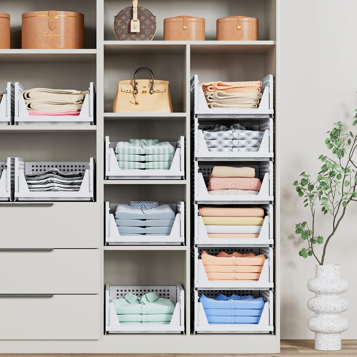 5-Pack Stackable Closet Storage Baskets — product image 6 of 6