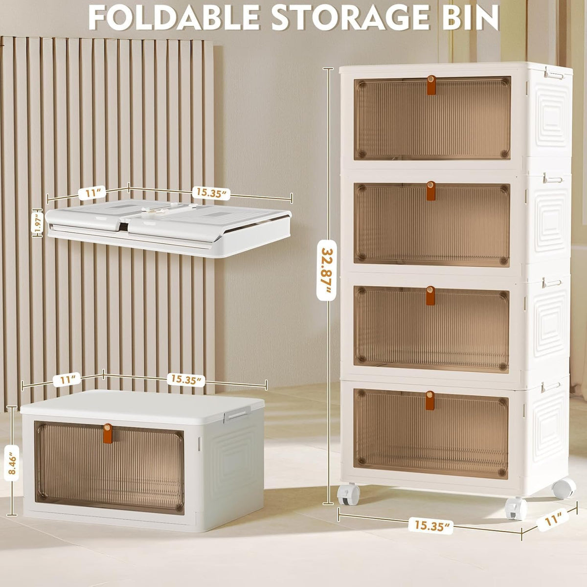 4-Tier 92-Quart Folding Storage Bin Tower — product image 2 of 6