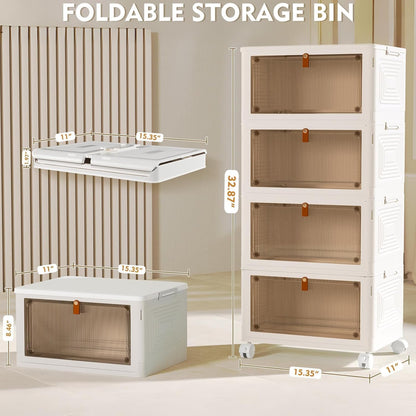 4-Tier 92-Quart Folding Storage Bin Tower — product image 2 of 6