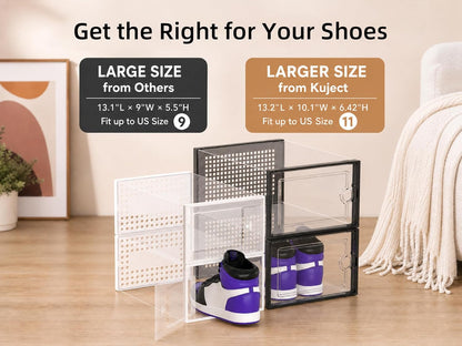 12-Pack Clear Stackable Shoe Storage Boxes — product image 2 of 6