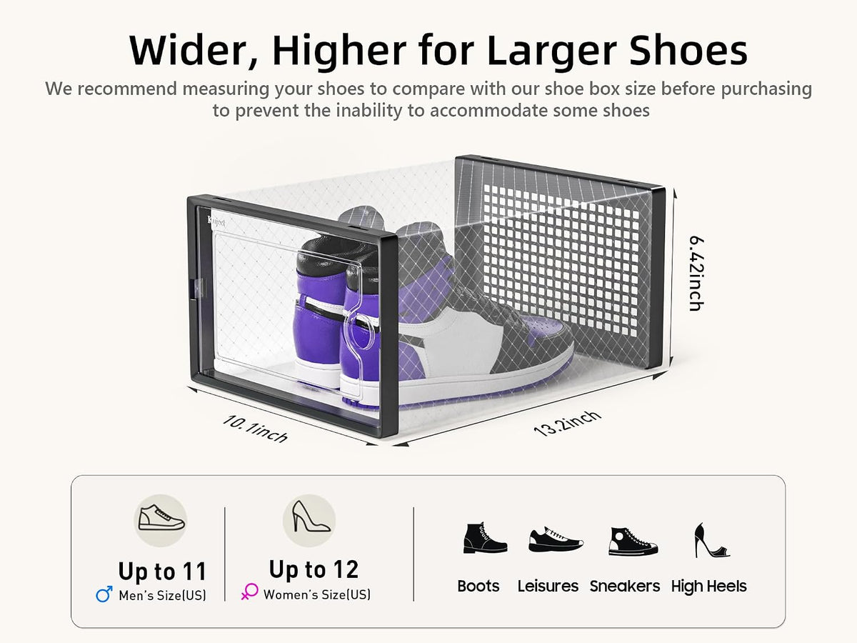 12-Pack Clear Stackable Shoe Storage Boxes — product image 3 of 6