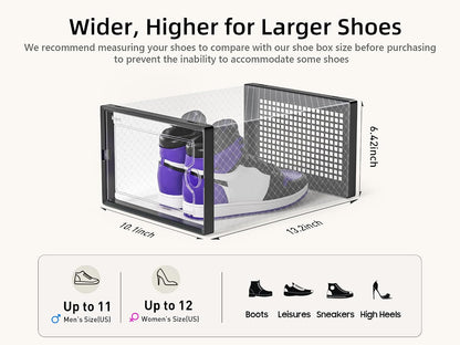 12-Pack Clear Stackable Shoe Storage Boxes — product image 3 of 6