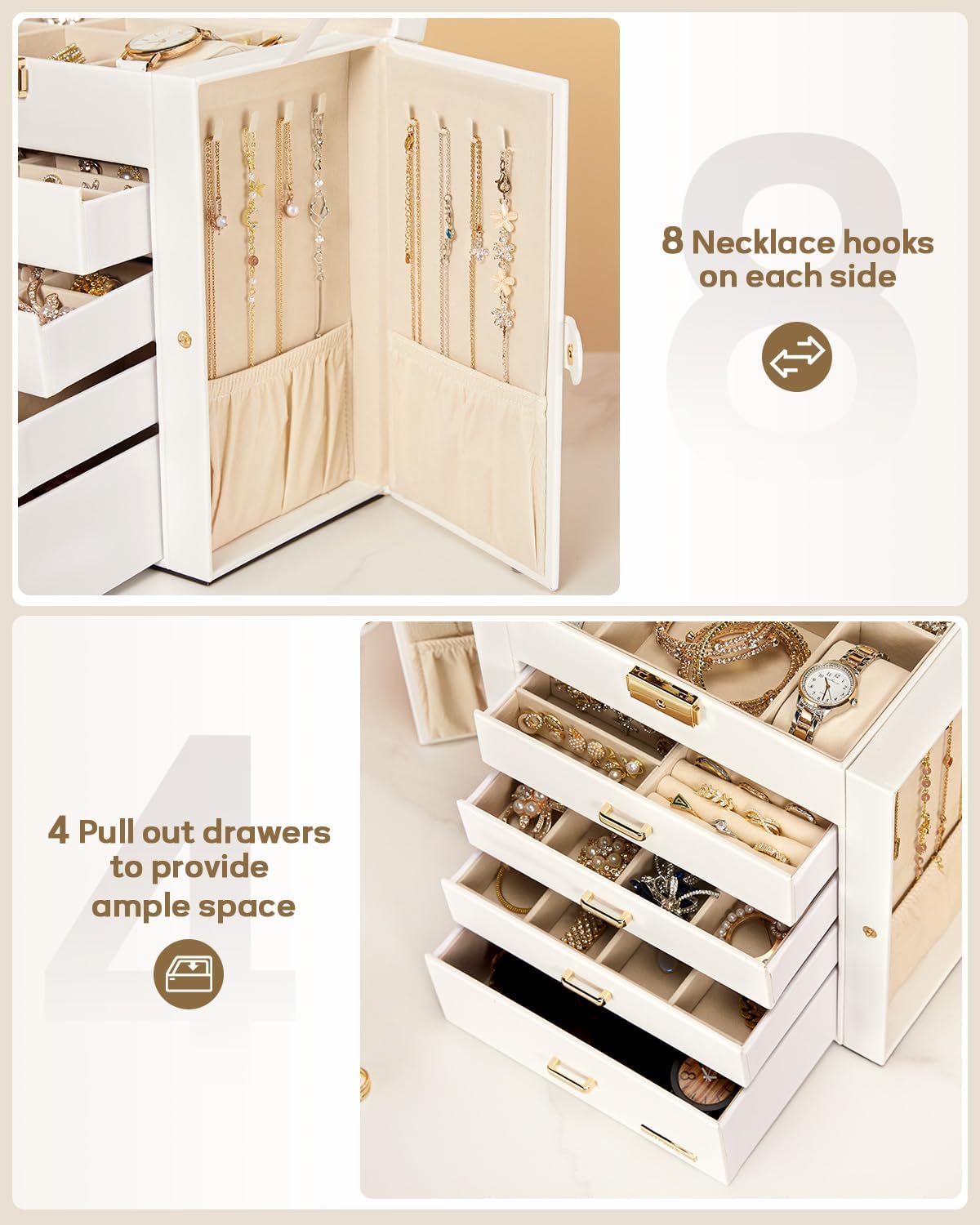 5-Layer Locking Jewelry & Watch Organizer — product image 5 of 6