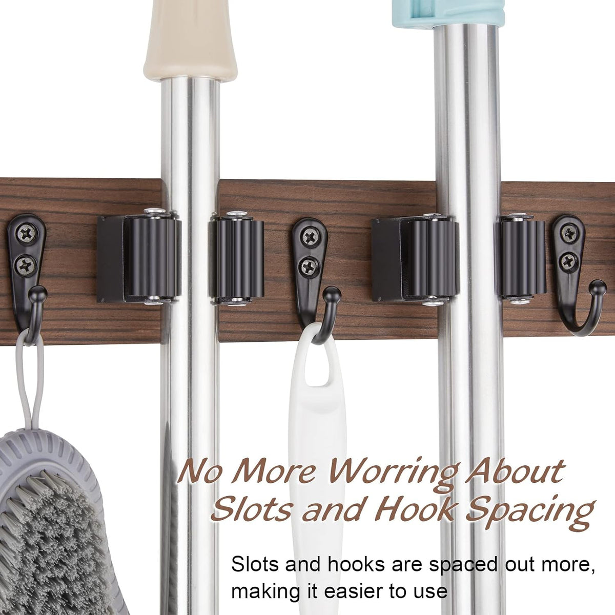 Rustic Wall-Mounted Mop & Broom Holder — product image 4 of 6