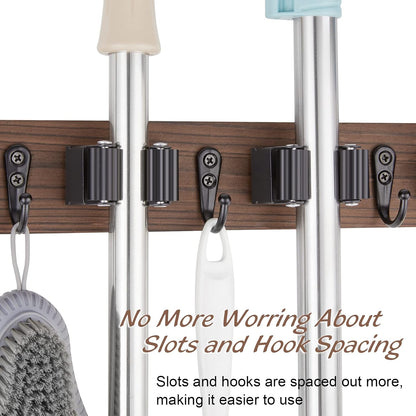 Rustic Wall-Mounted Mop & Broom Holder — product image 4 of 6