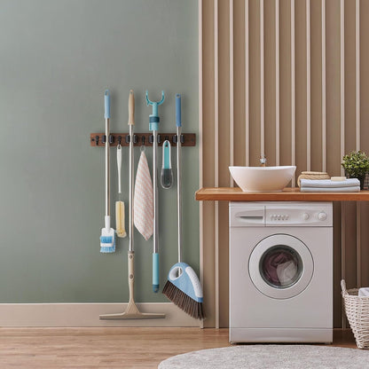 Rustic Wall-Mounted Mop & Broom Holder — product image 5 of 6