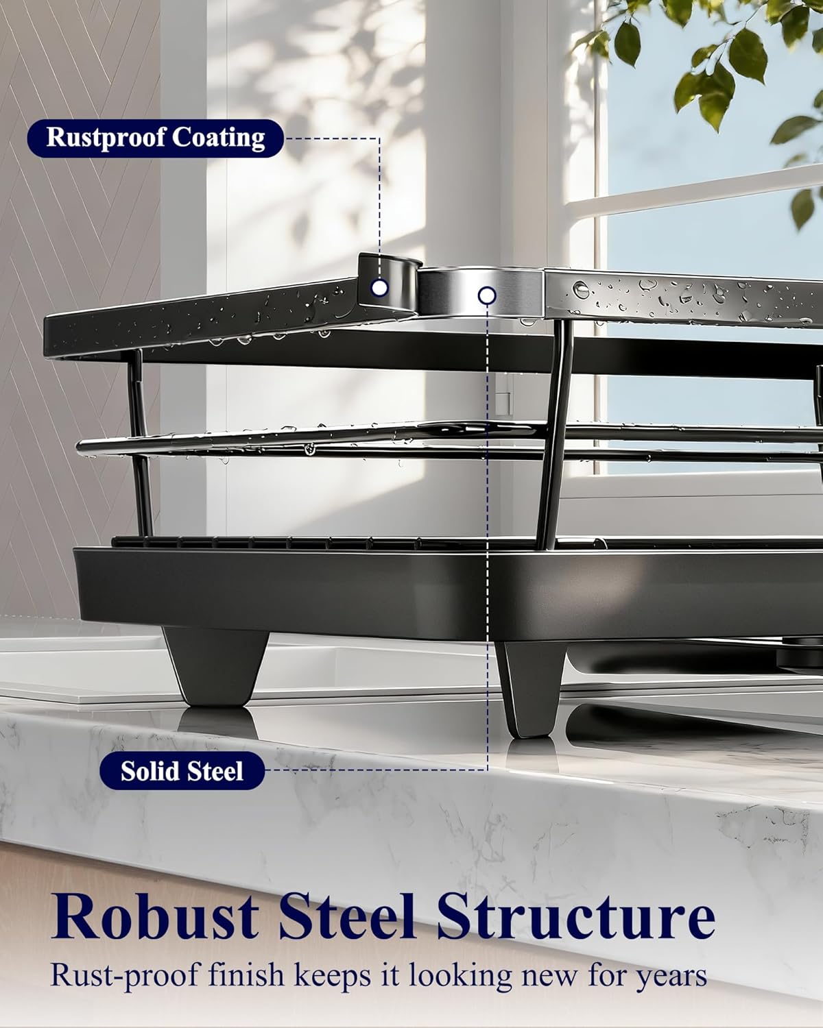 Compact Stainless-Steel Dish Drying Rack — product image 6 of 6