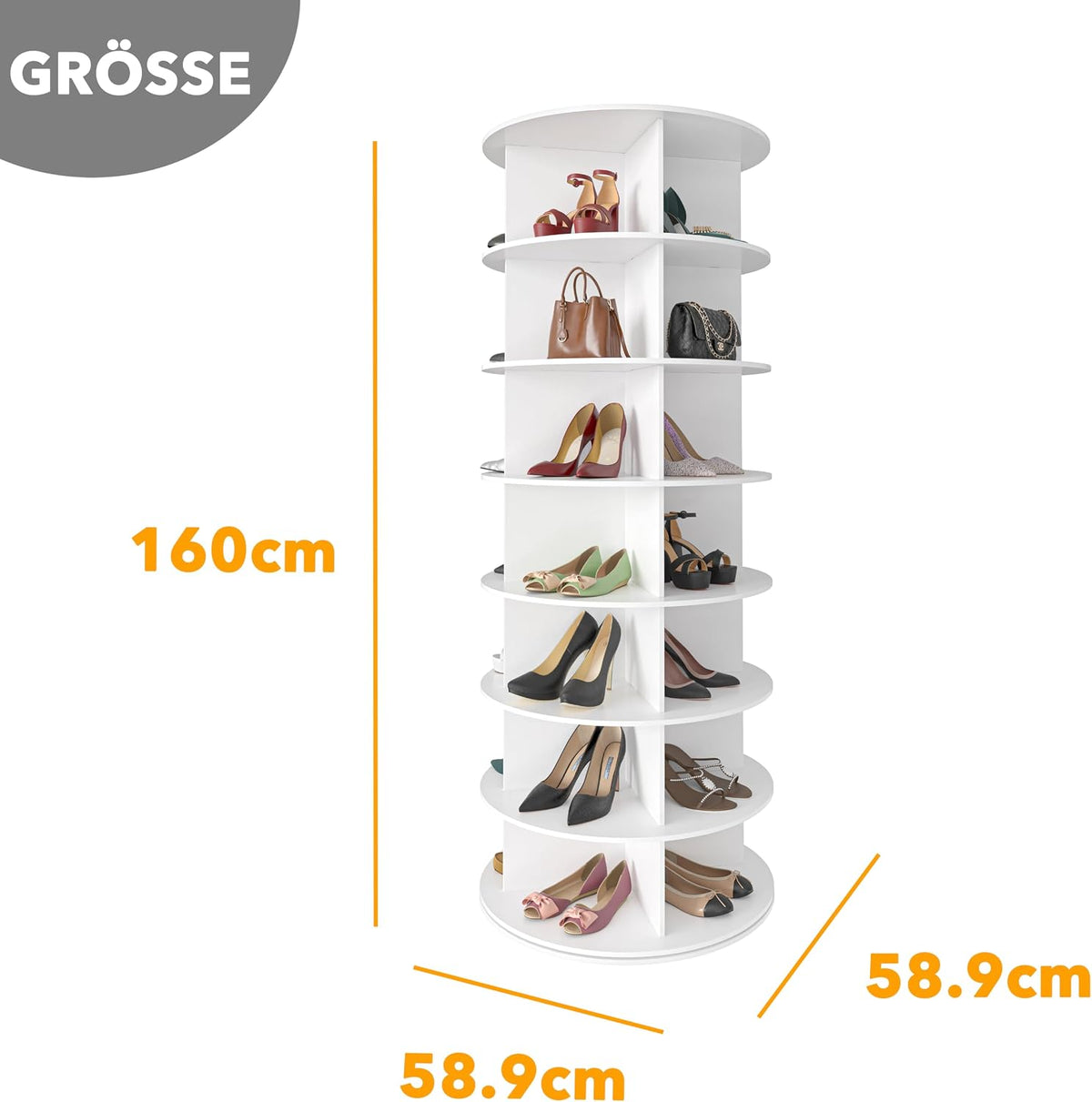 7-Tier 360° Rotating Shoe Rack Tower — product image 3 of 6