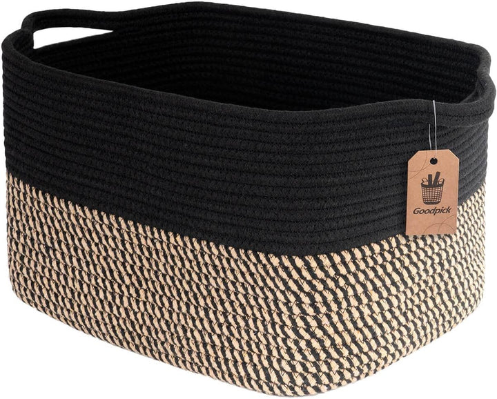 Woven Jute & Cotton Shelf Storage Basket