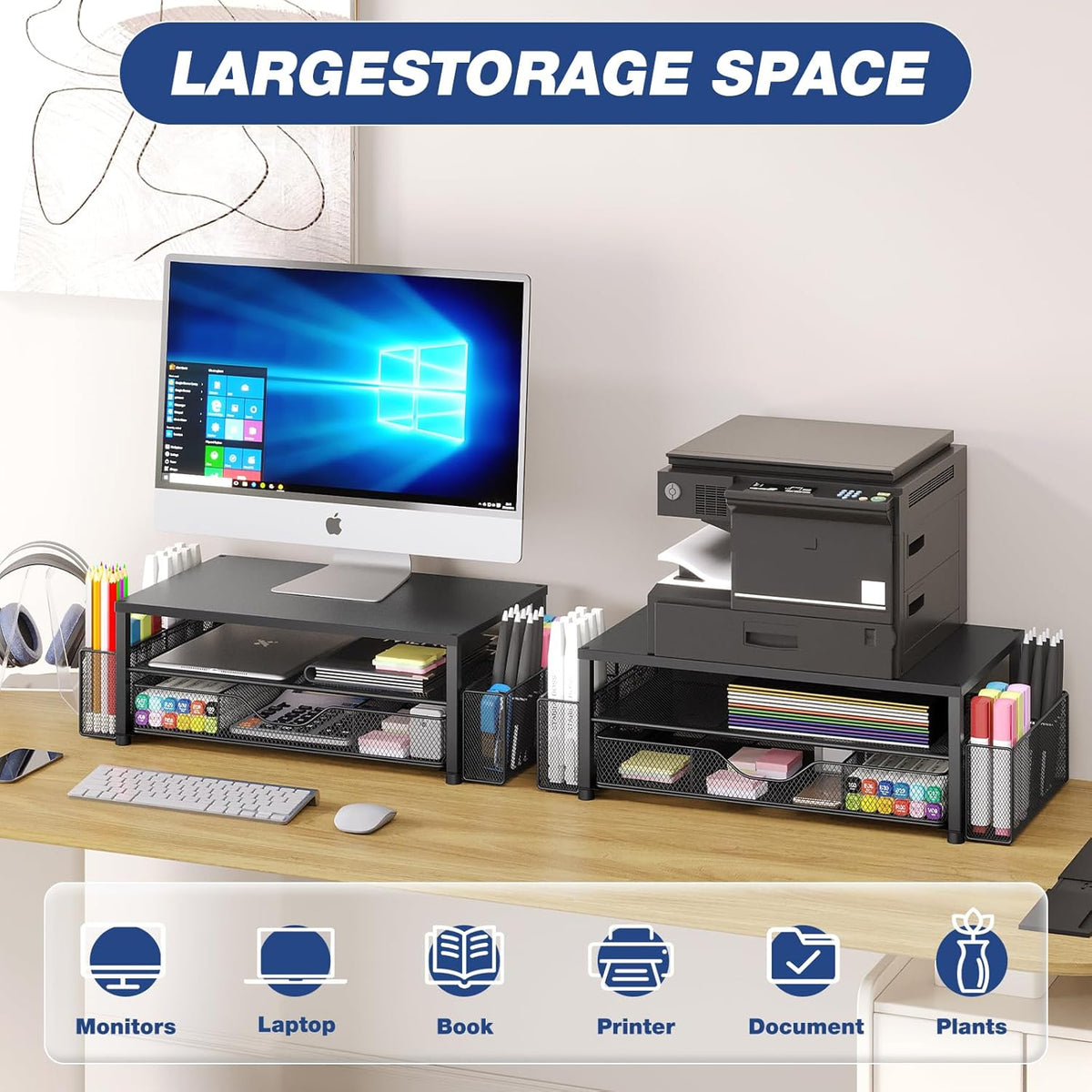 2-Tier Monitor Stand & Desk Organizer — product image 4 of 6