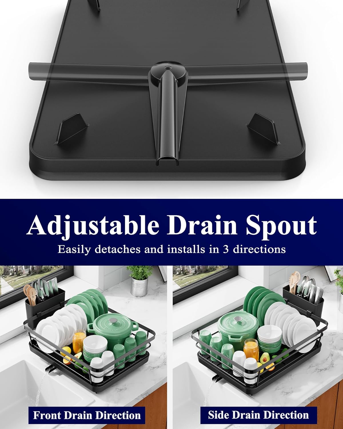 Compact Stainless-Steel Dish Drying Rack — product image 4 of 6