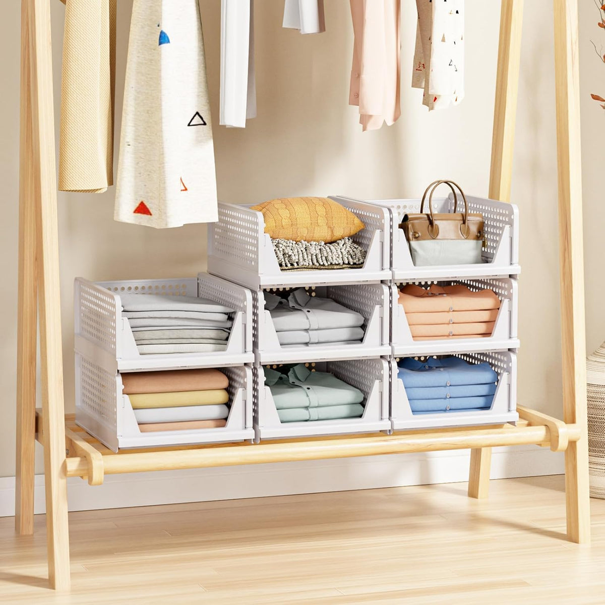 5-Pack Stackable Closet Storage Baskets — product image 5 of 6