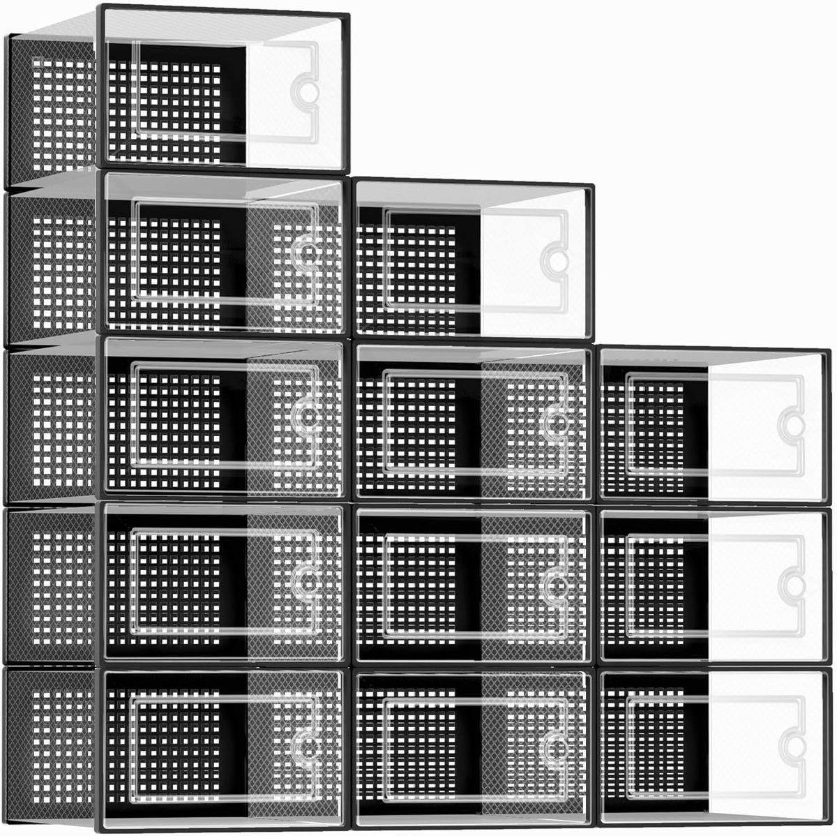 12-Pack Clear Stackable Shoe Storage Boxes — product image 1 of 6