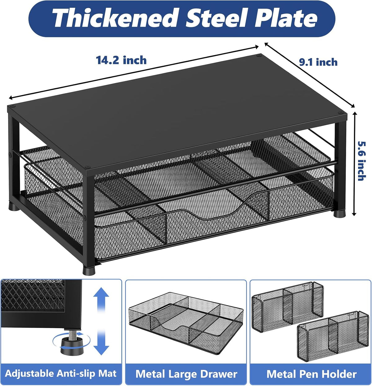 2-Tier Monitor Stand & Desk Organizer — product image 3 of 6