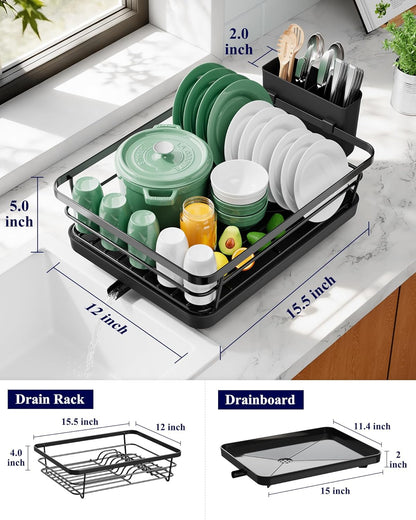 Compact Stainless-Steel Dish Drying Rack — product image 5 of 6