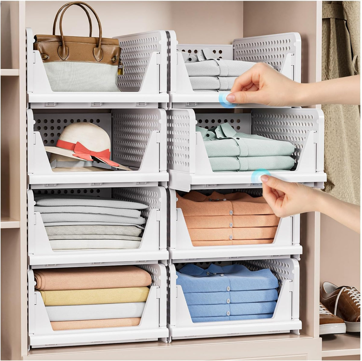 5-Pack Stackable Closet Storage Baskets — product image 2 of 6