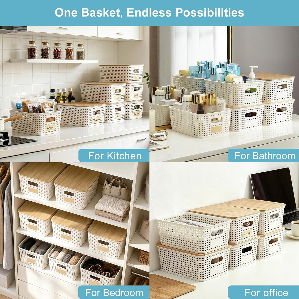 6-Pack Storage Bins with Bamboo Lids — product image 5 of 6