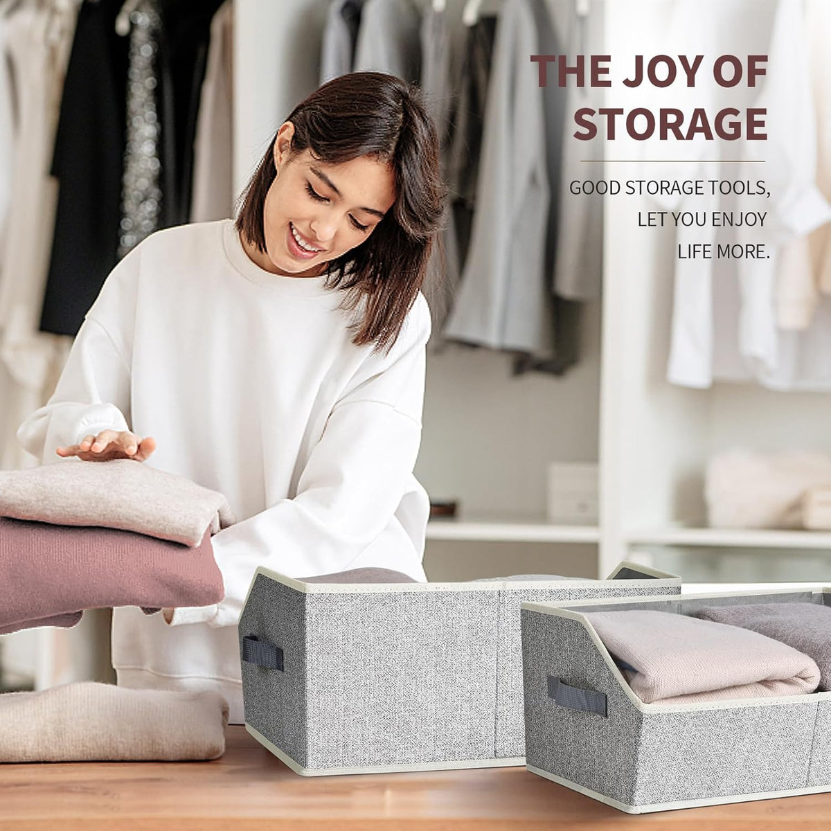 6-Pack Trapezoid Fabric Closet Bins — product image 4 of 6