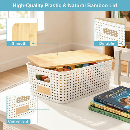 6-Pack Storage Bins with Bamboo Lids — product image 2 of 6