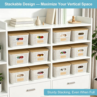 6-Pack Storage Bins with Bamboo Lids — product image 3 of 6