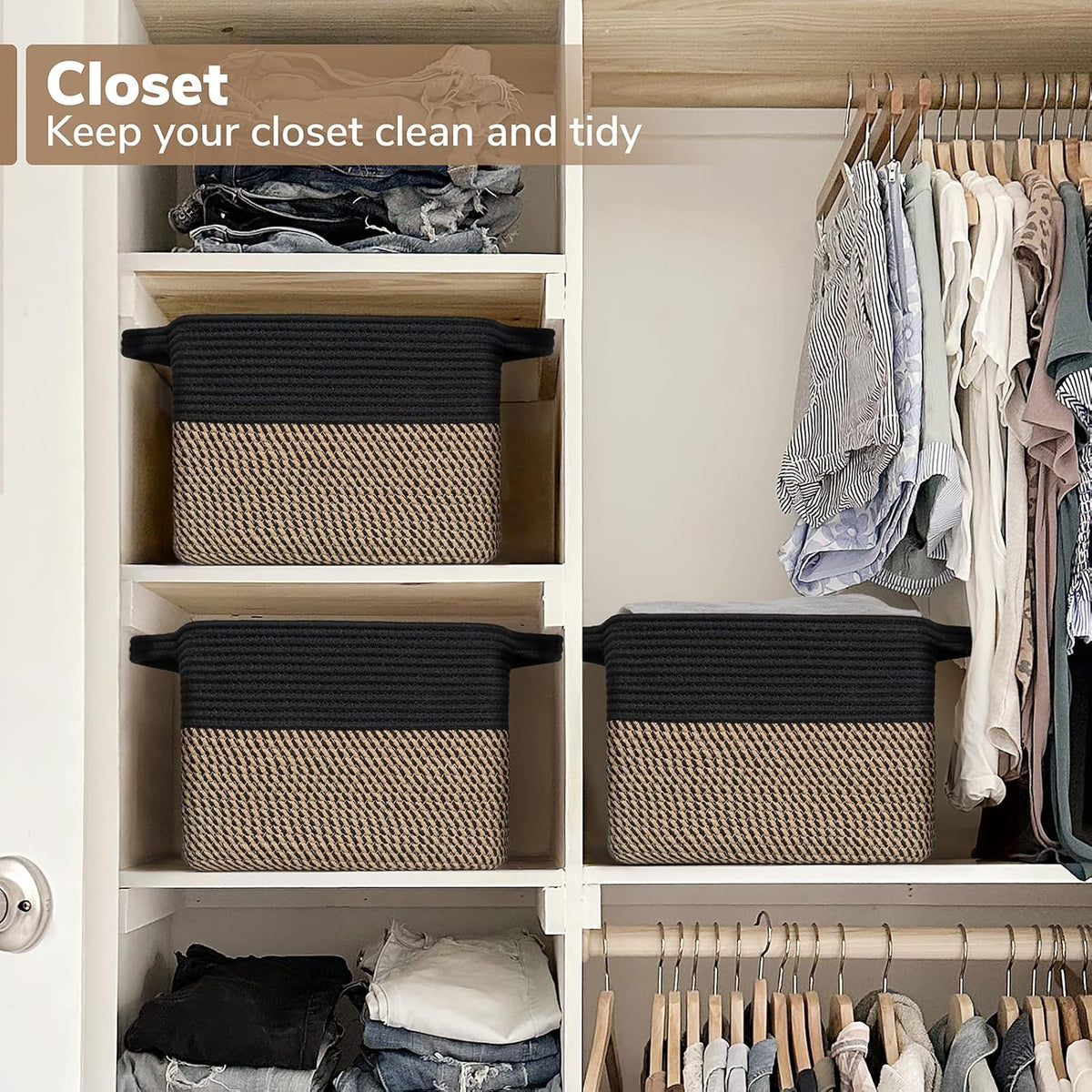 Woven Jute & Cotton Shelf Storage Basket — product image 6 of 6