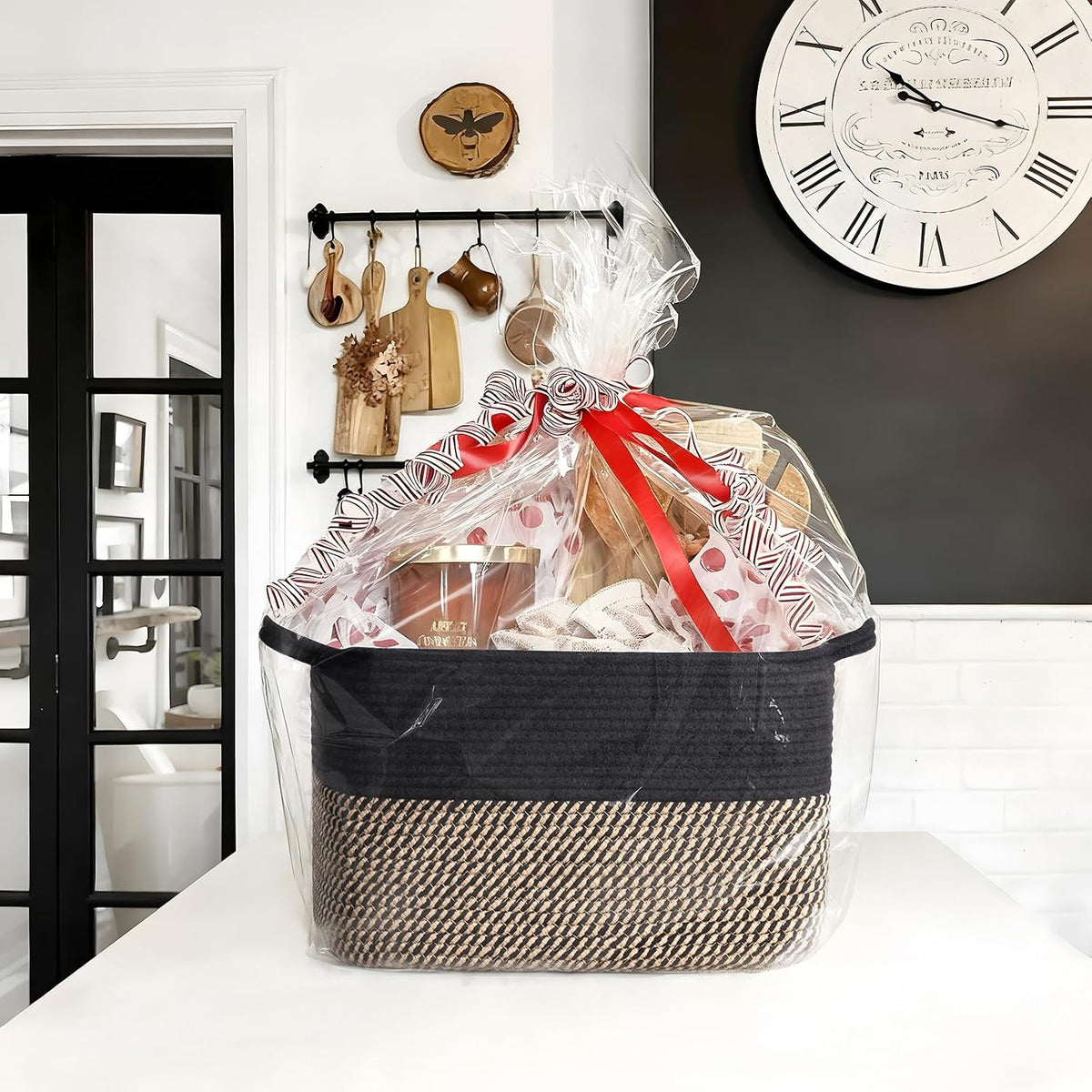 Woven Jute & Cotton Shelf Storage Basket — product image 5 of 6