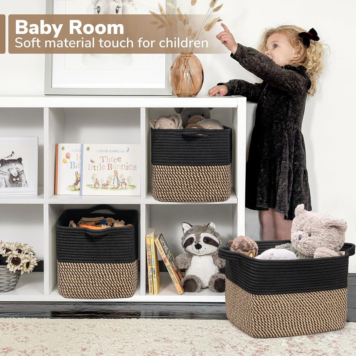 Woven Jute & Cotton Shelf Storage Basket — product image 3 of 6