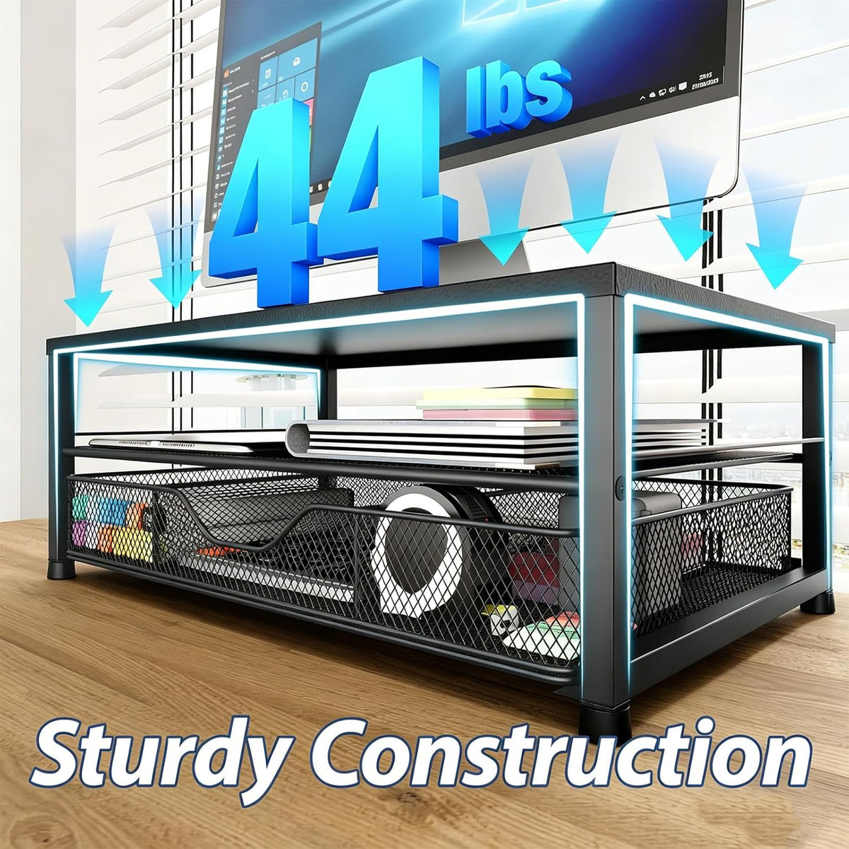 2-Tier Monitor Stand & Desk Organizer — product image 5 of 6