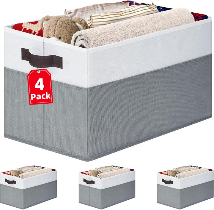 4-Pack Large Collapsible Fabric Storage Baskets