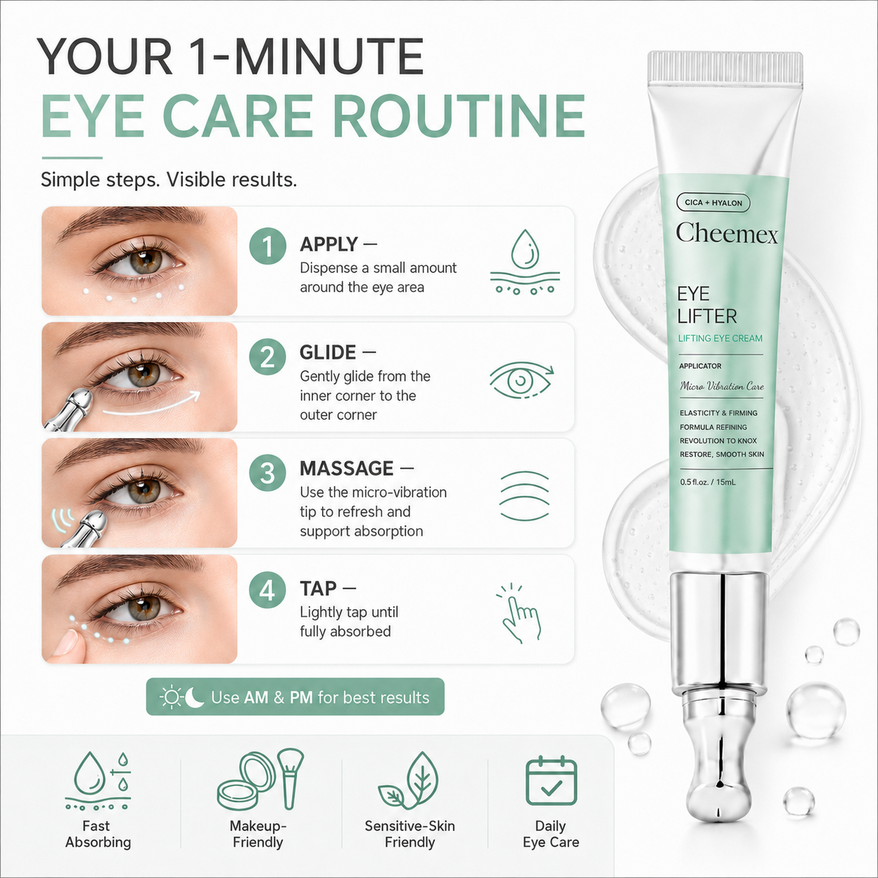 🔥Buy 1 Get 1 Free✨Cheemex PDRN Micro-Vibration Eye Cream