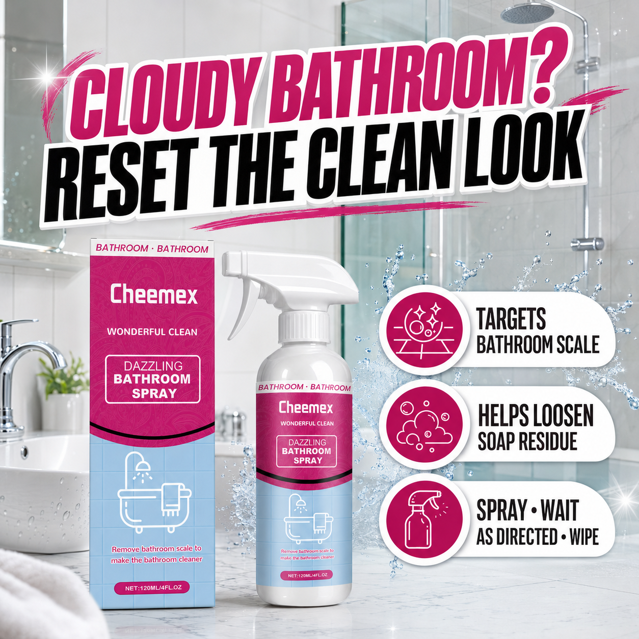 🔥 BUY 1 GET 1 FREE🔥Powerful Multi-functional Bathroom Cleaner Spray