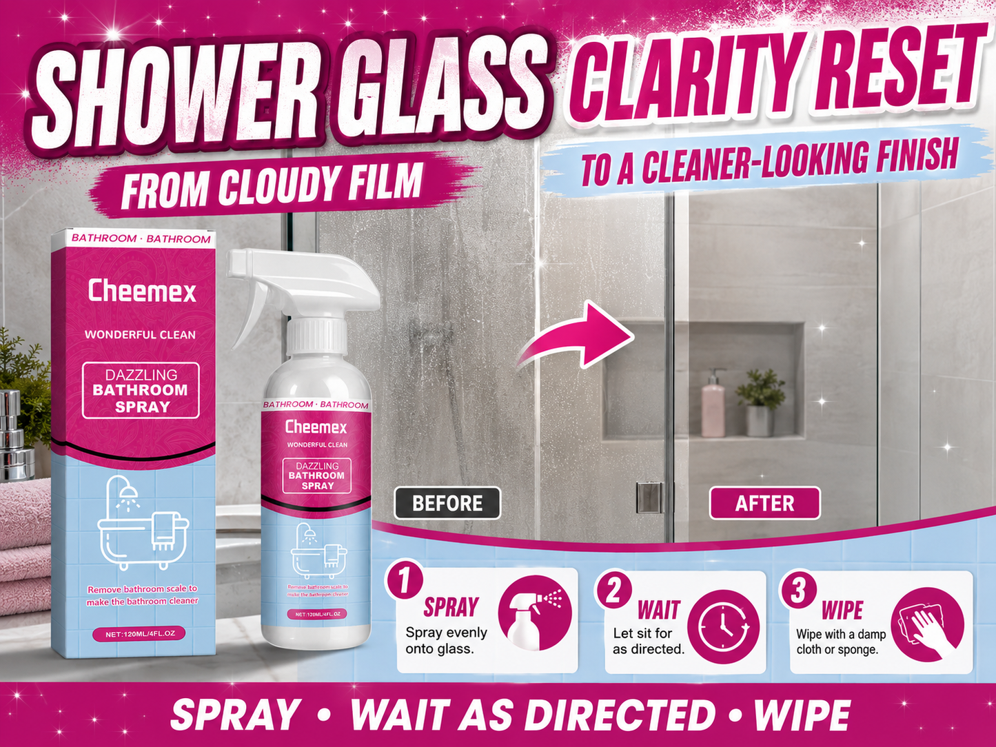 🔥 BUY 1 GET 1 FREE🔥Powerful Multi-functional Bathroom Cleaner Spray