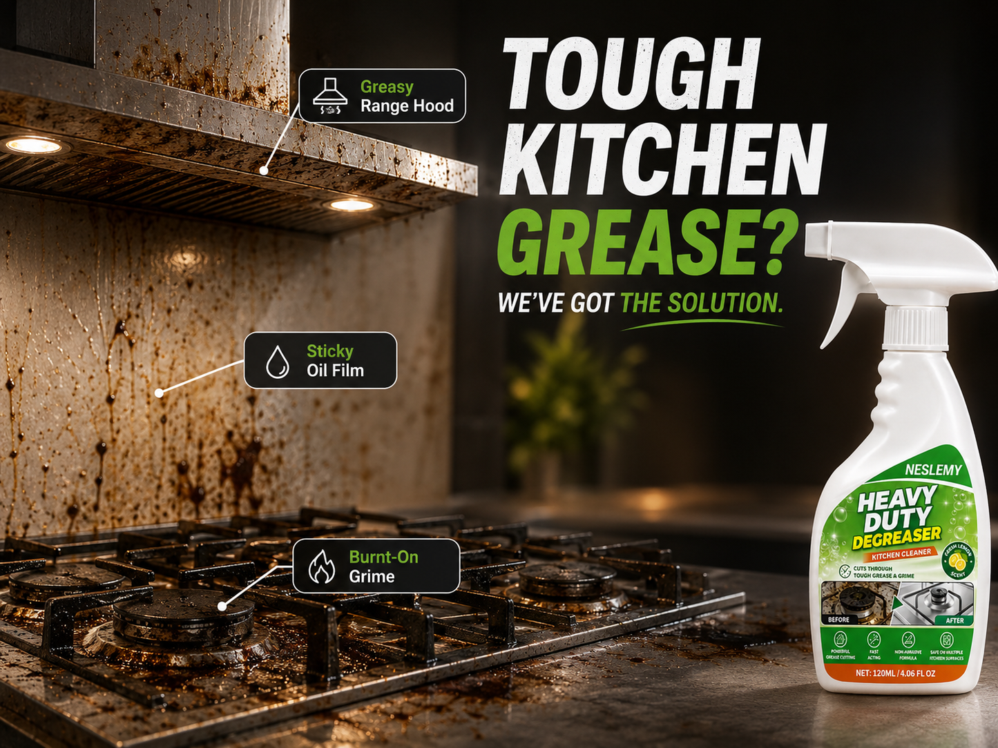 🥳SUMMER HOT SALE🥳💞50K+ SOLD!💥50% OFF! 👍🏻Heavy Duty Kitchen Degreaser Spray