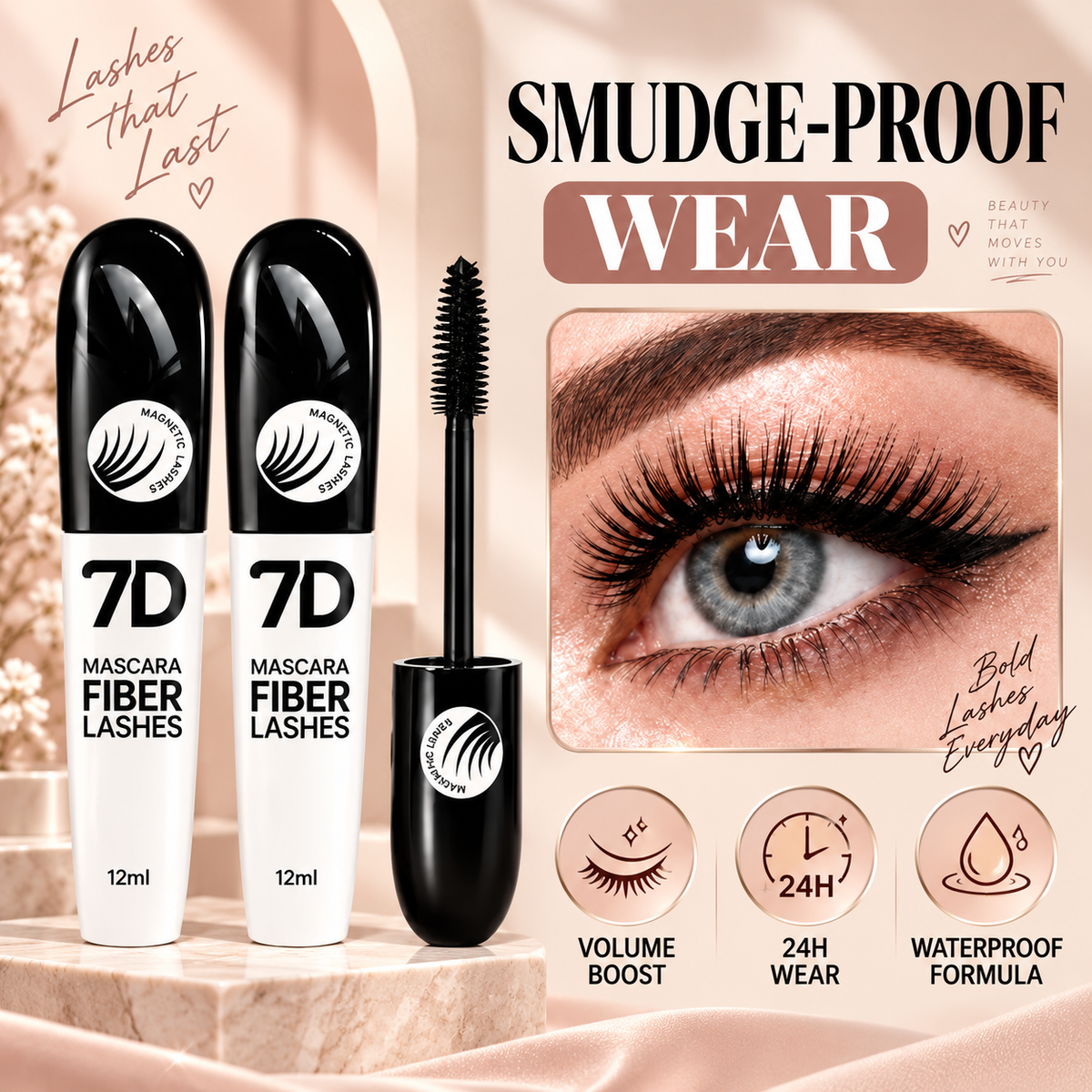 🎁 BUY 1 GET 1 FREE – Jaxvolt® 7D Silk Fiber Black Mascara | Length, Lift & Volume