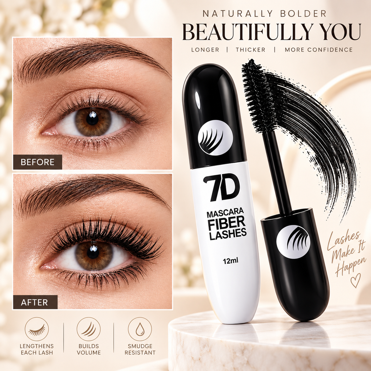 🎁 BUY 1 GET 1 FREE – Jaxvolt® 7D Silk Fiber Black Mascara | Length, Lift & Volume