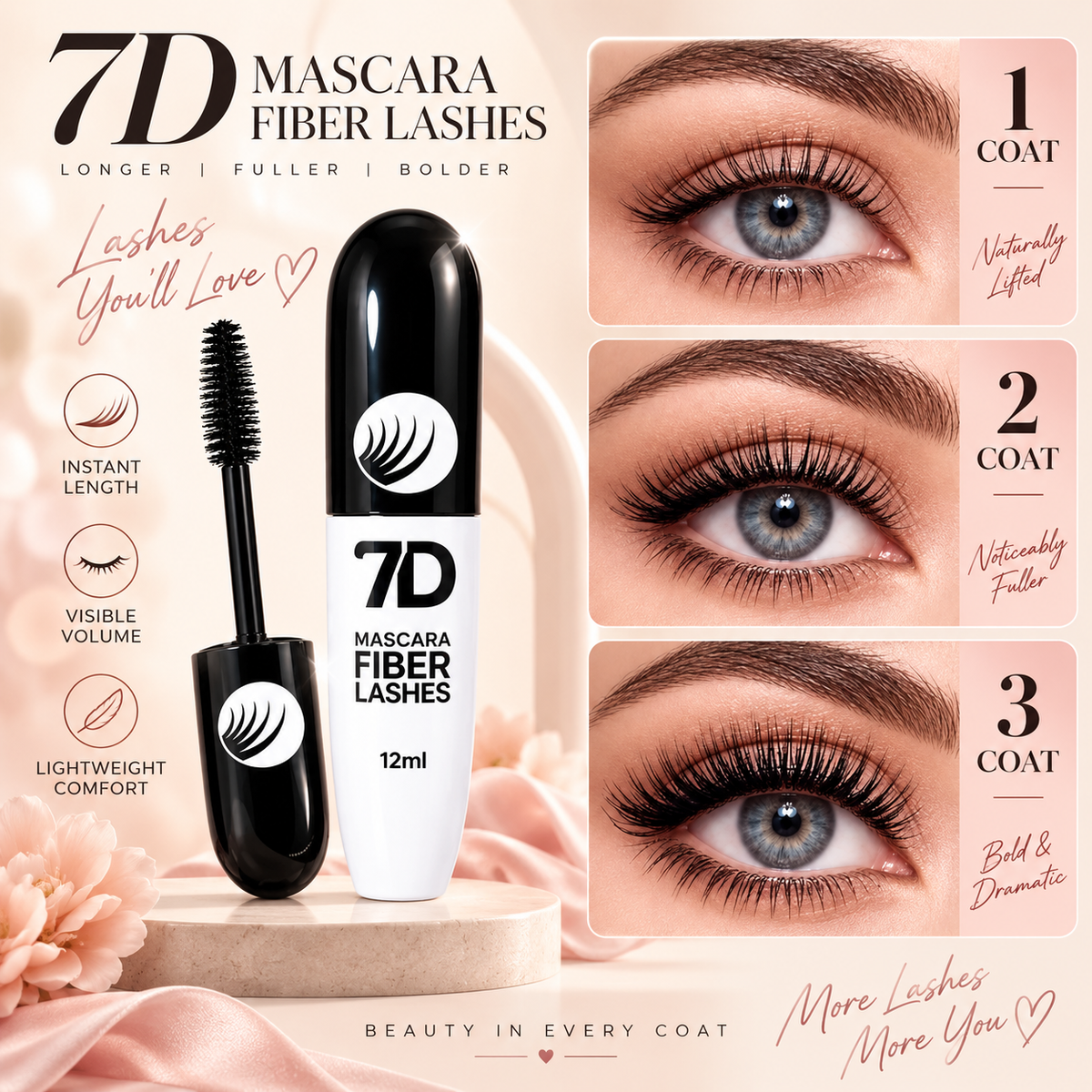 🎁 BUY 1 GET 1 FREE – Jaxvolt® 7D Silk Fiber Black Mascara | Length, Lift & Volume
