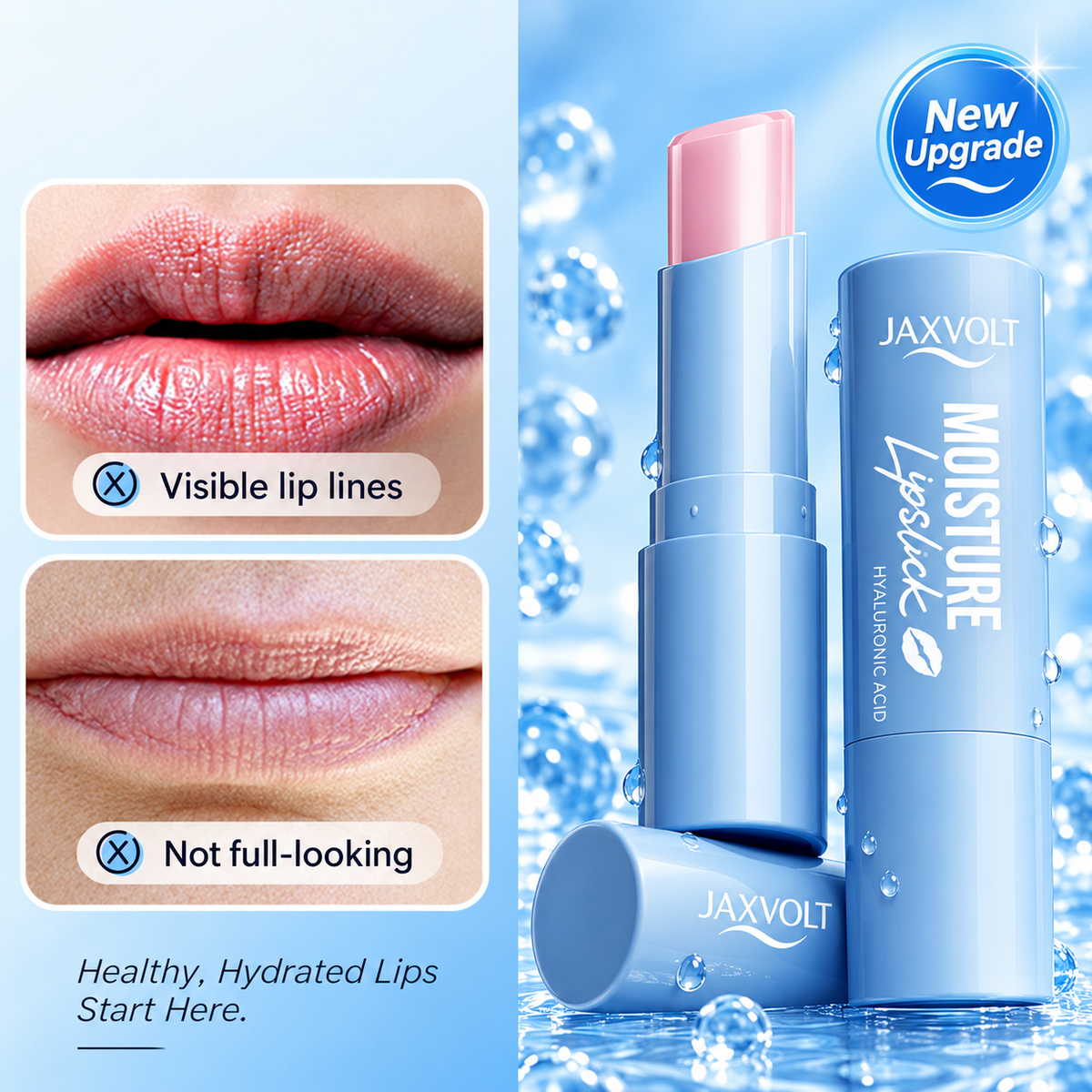 🔥 Jaxvolt Hyaluronic Lip Moisture Stick — Deep Hydration + Smoother-Looking Lip Lines