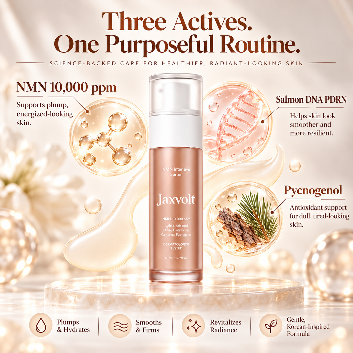 🎁 BUY 1 GET 1 FREE ✨ JAXVOLT® NMN + PDRN Serum | 10,000ppm NMN 🧬 Plumper, Firmer & Brighter-Looking Skin