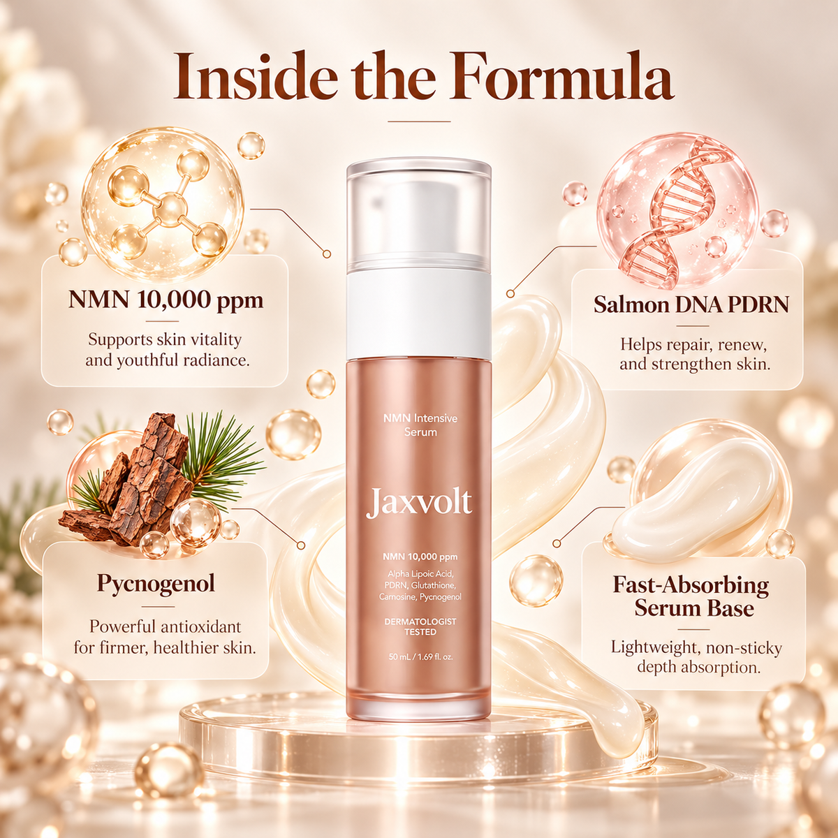 🎁 BUY 1 GET 1 FREE ✨ JAXVOLT® NMN + PDRN Serum | 10,000ppm NMN 🧬 Plumper, Firmer & Brighter-Looking Skin