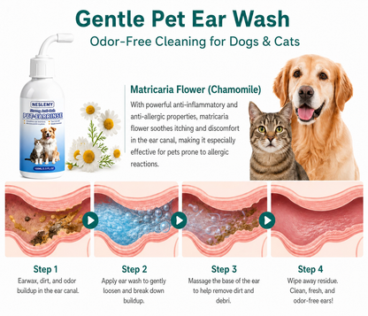 Buy 1 Get 1 Free 🔥Gentle Pet Ear Wash | Odor-Free Cleaning for Dogs & Cats🐾
