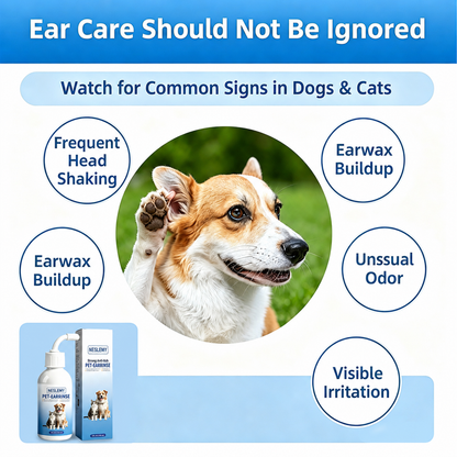 Buy 1 Get 1 Free 🔥Gentle Pet Ear Wash | Odor-Free Cleaning for Dogs & Cats🐾